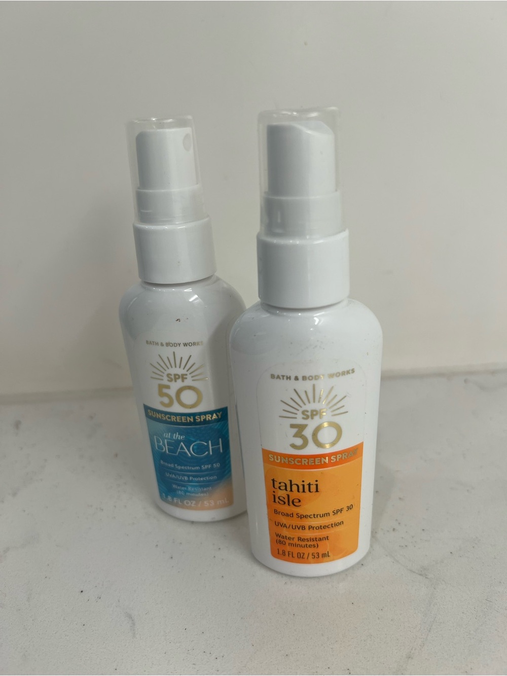 Bath & Body Works AT THE BEACH & TAHITI ISLE SPF 30 1.8 fl oz SUNSCREEEN